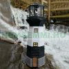 Solar powered lighthouse lamp with rotating lighting garden decoration black